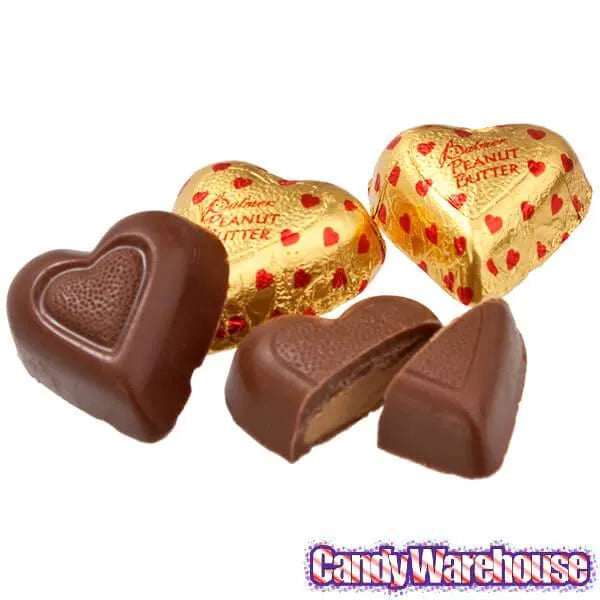 Palmer Gold Foiled Peanut Butter Filled Milk Chocolate Hearts: 4LB Bag