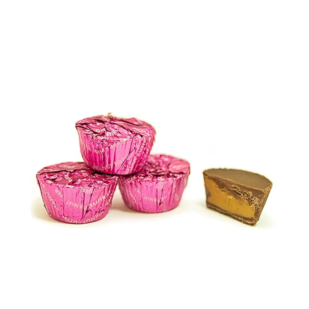 Palmer Hot Pink Foiled Peanut Butter Cups: 4LB Bag