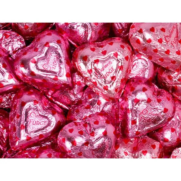 Palmer Pink Foiled Fudge Filled Chocolate Hearts: 4LB Bag