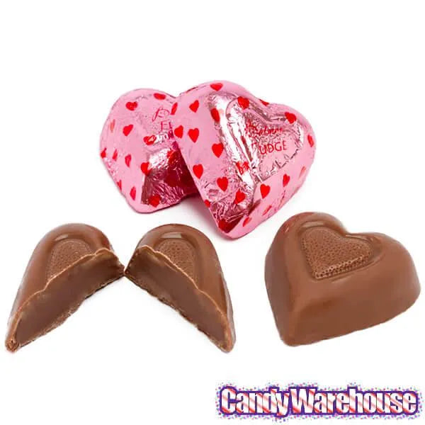 Palmer Pink Foiled Fudge Filled Chocolate Hearts: 4LB Bag