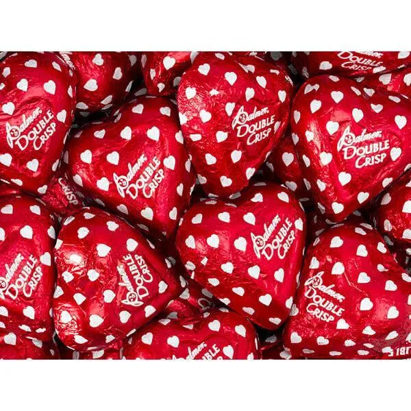 Palmer Red Foiled Double Crisp Chocolate Hearts: 4LB Bag