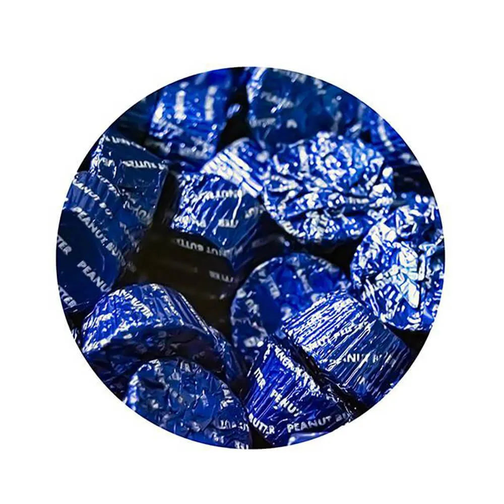 Palmer Royal Blue Foiled Peanut Butter Cups: 4LB Bag