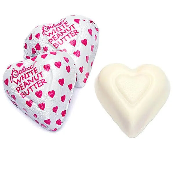 Palmer Valentine Foiled Peanut Butter Filled White Chocolate Hearts: 4LB Bag