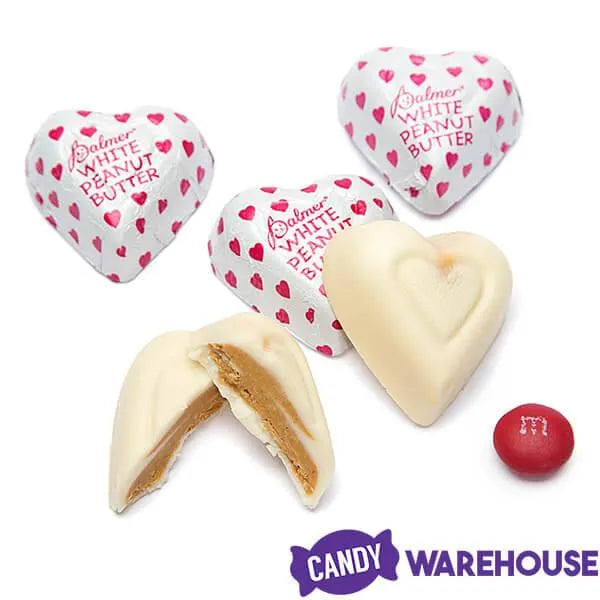 Palmer Valentine Foiled Peanut Butter Filled White Chocolate Hearts: 4LB Bag