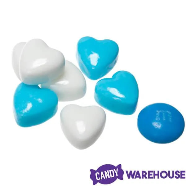 Pastel Blue & White Candy Hearts: 10-Ounce Bag