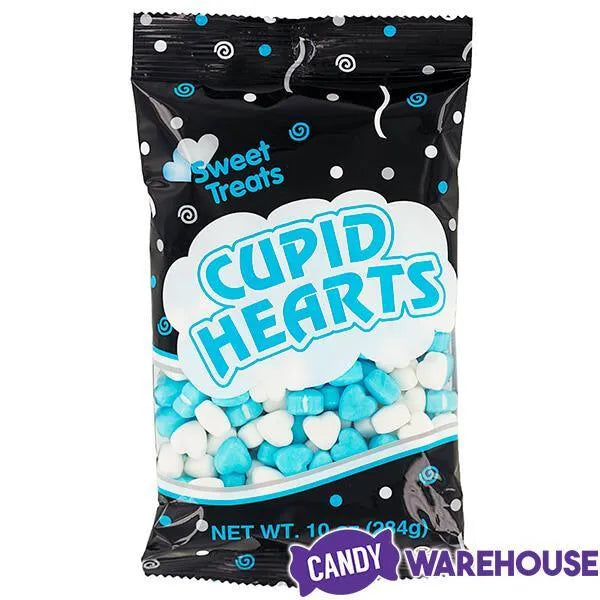 Pastel Blue & White Candy Hearts: 10-Ounce Bag