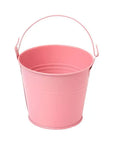 Pastel Pink Tinplate Pails with Handles: 12-Piece Set