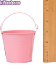 Pastel Pink Tinplate Pails with Handles: 12-Piece Set