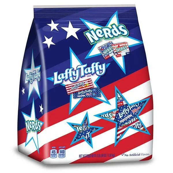 Patriotic Laffy Taffy and Nerds Fun Size Candy Packs: 40-Ounce Bag