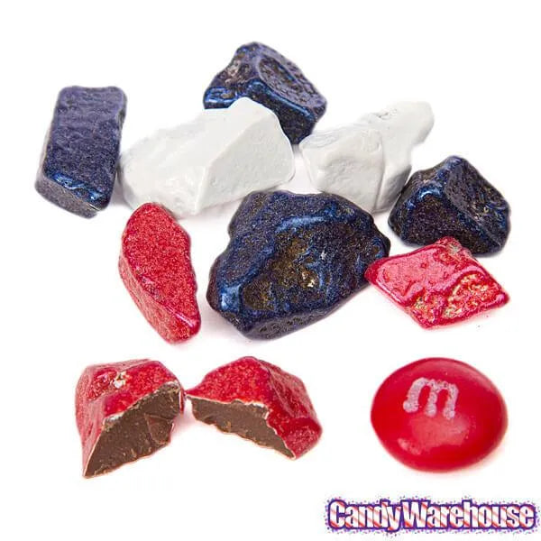 Patriotic USA Chocolate Rocks Candy: 1LB Bag