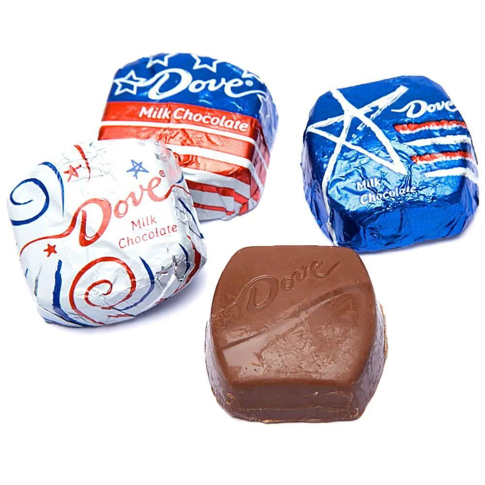 Patriotic USA Dove Milk Chocolate Squares: 30-Piece Bag