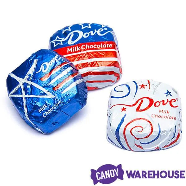 Patriotic USA Dove Milk Chocolate Squares: 30-Piece Bag