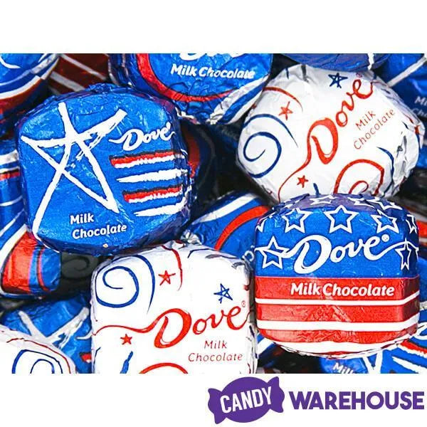 Patriotic USA Dove Milk Chocolate Squares: 30-Piece Bag