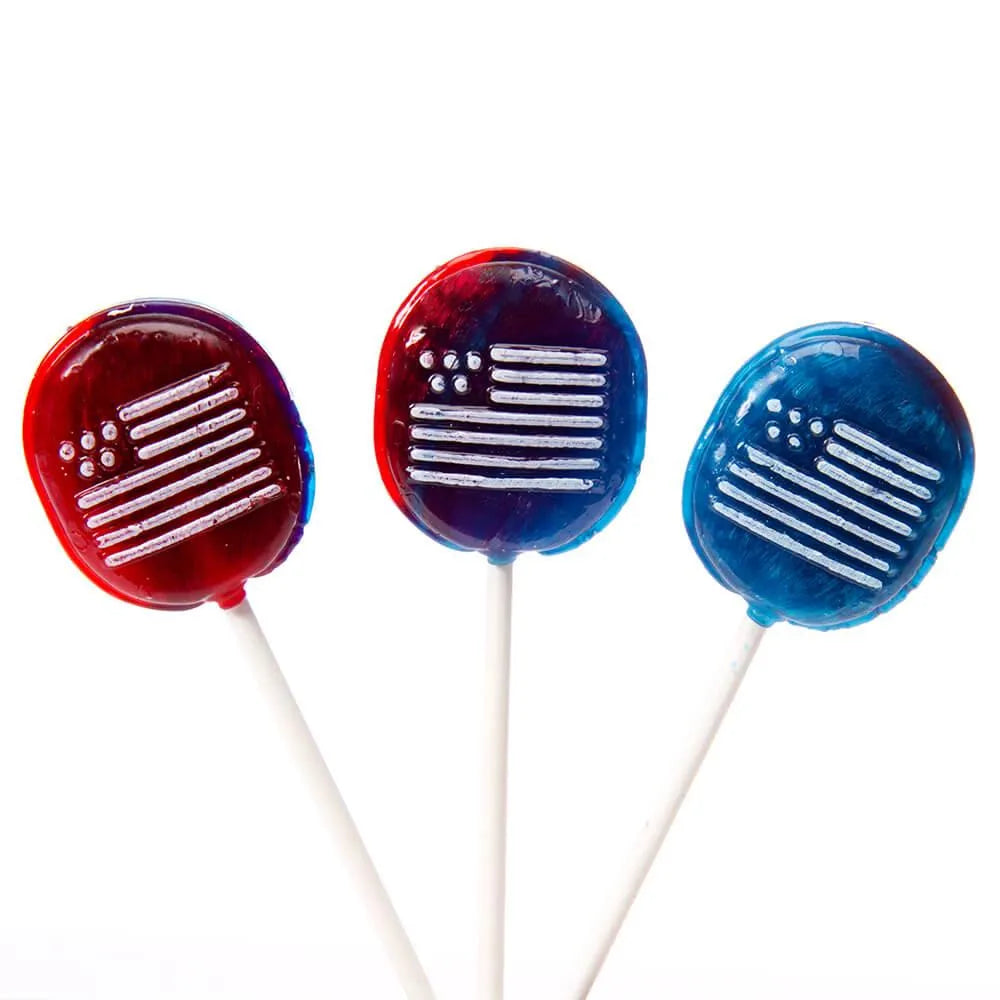 Patriotic USA Flag Charms Sweet Pops: 15-Piece Bag