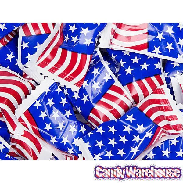 Patriotic USA Flag Wrapped Butter Mint Creams: 300-Piece Case