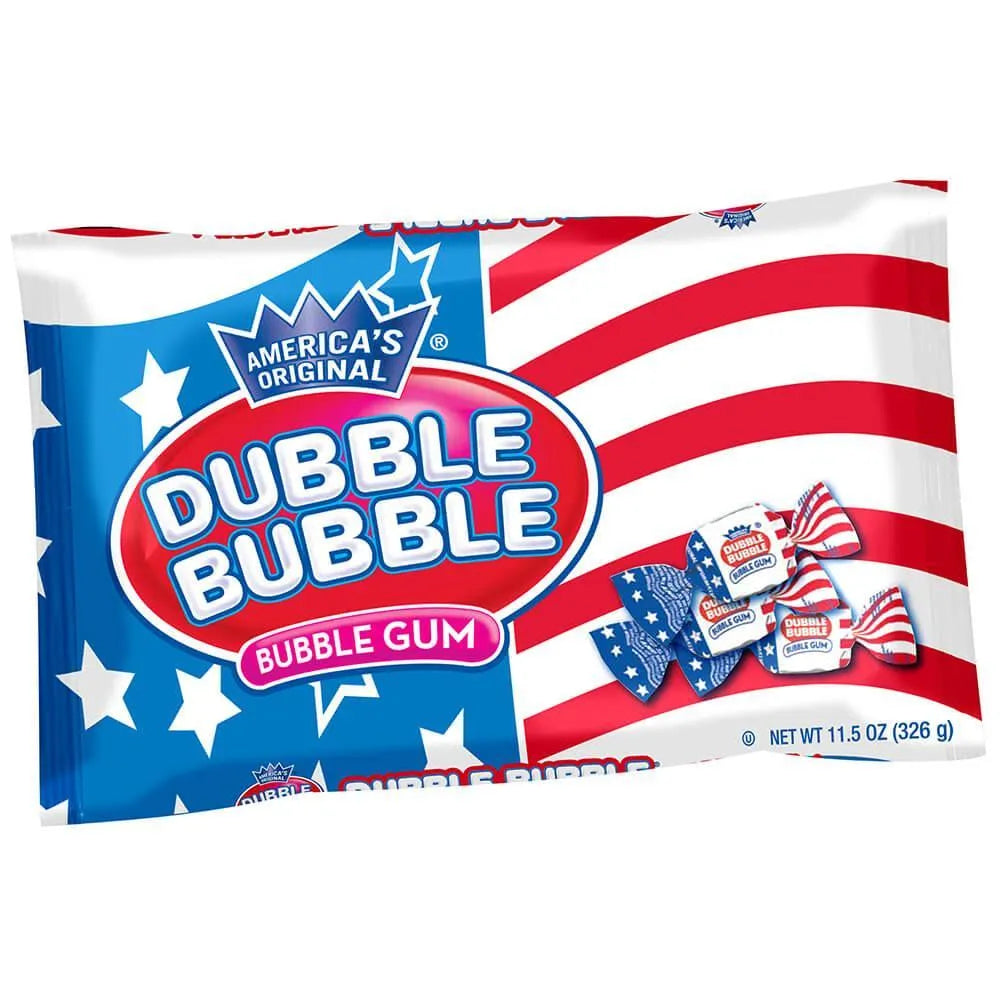 Patriotic USA Flag Wrapped Dubble Bubble Bubblegum: 11.5-Ounce Bag