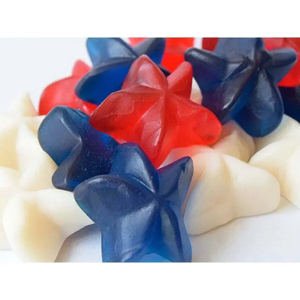 Patriotic USA Red - White - Blue Gummy Candy Stars: 5LB Bag