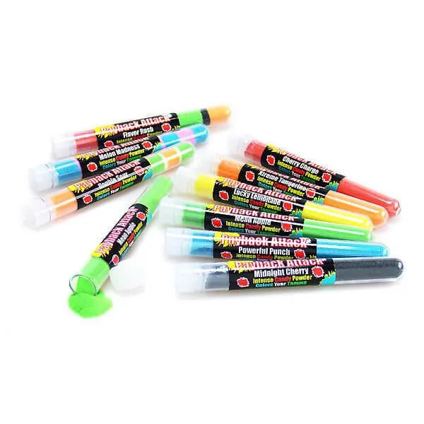 Payback Attack Sour Powder Candy Test Tubes: 35-Piece Tub