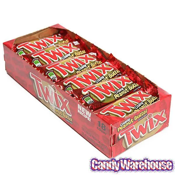 Peanut Butter Twix Candy Bars: 18-Piece Box