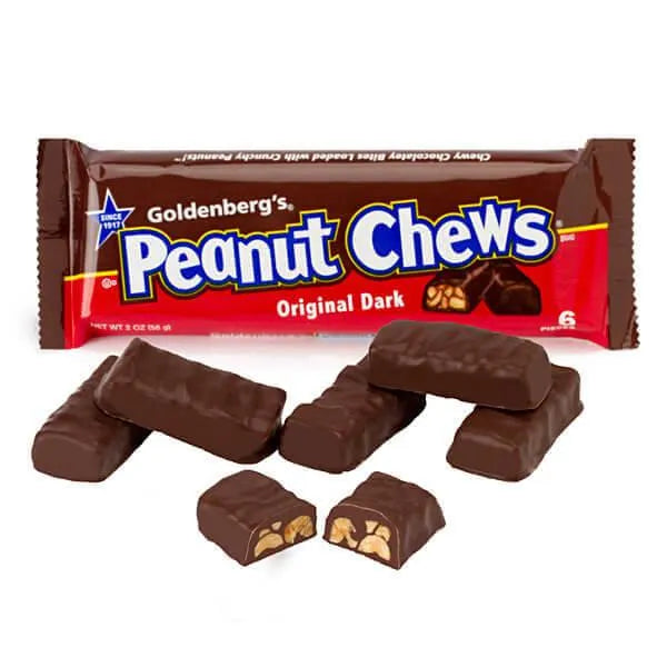 Peanut Chews Candy 2-Ounce Packs - Dark Chocolate: 24-Piece Display