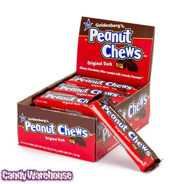 Peanut Chews Candy 2-Ounce Packs - Dark Chocolate: 24-Piece Display