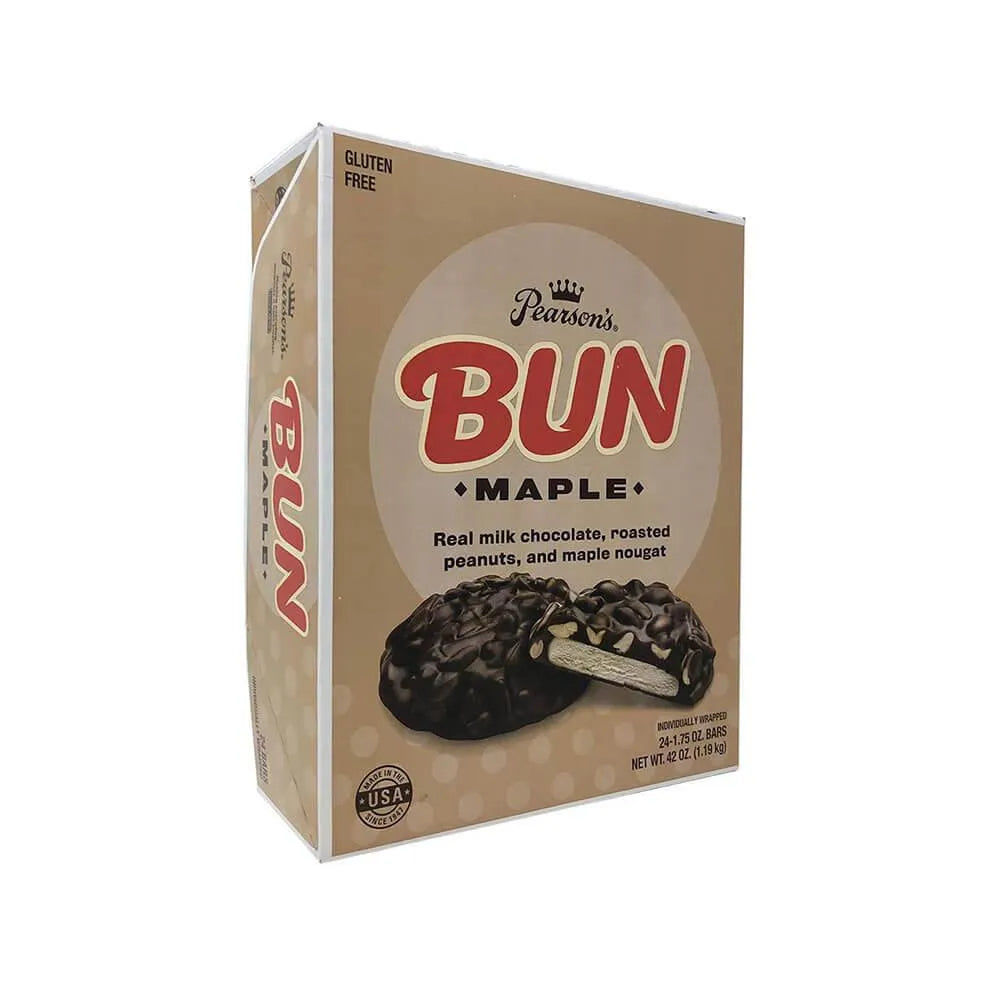 Pearson&#39;s Bun Bars - Maple &amp; Roasted Peanuts: 24-Piece Box