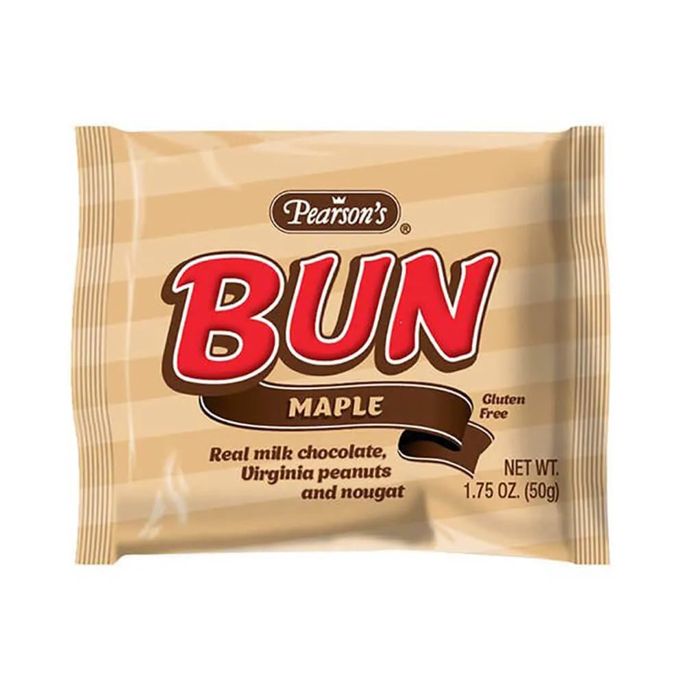 Pearson's Bun Bars - Maple & Roasted Peanuts: 24-Piece Box