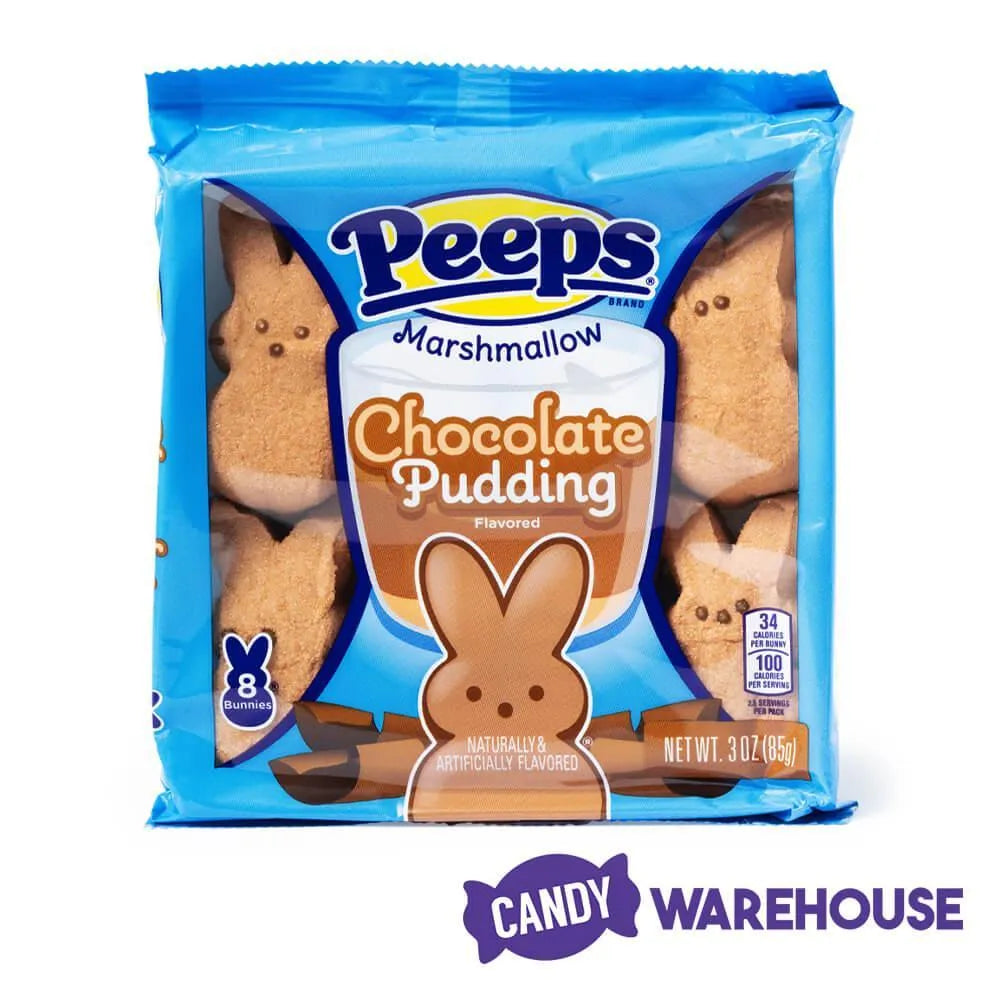 Peeps Marshmallow Candy Bunnies - Chocolate Pudding: 8-Piece Pack