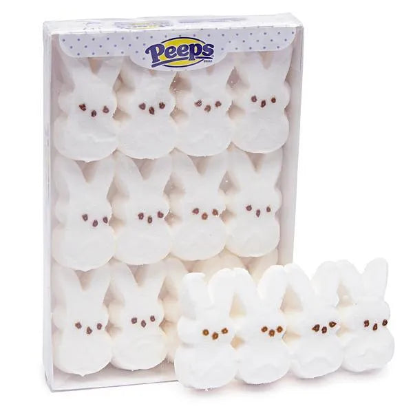 Peeps Marshmallow Candy Bunnies - White: 12-Piece Pack