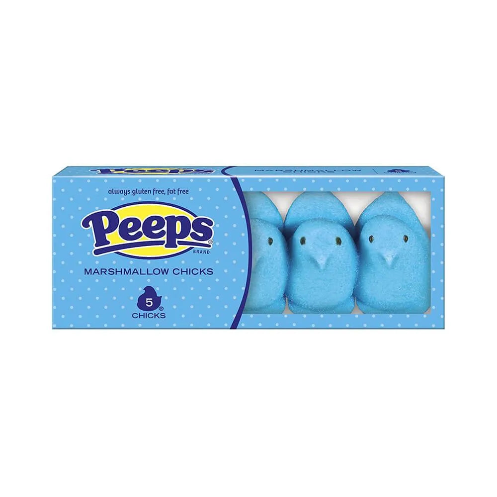 Peeps Marshmallow Chicks Candy - Blue: 24-Piece Case