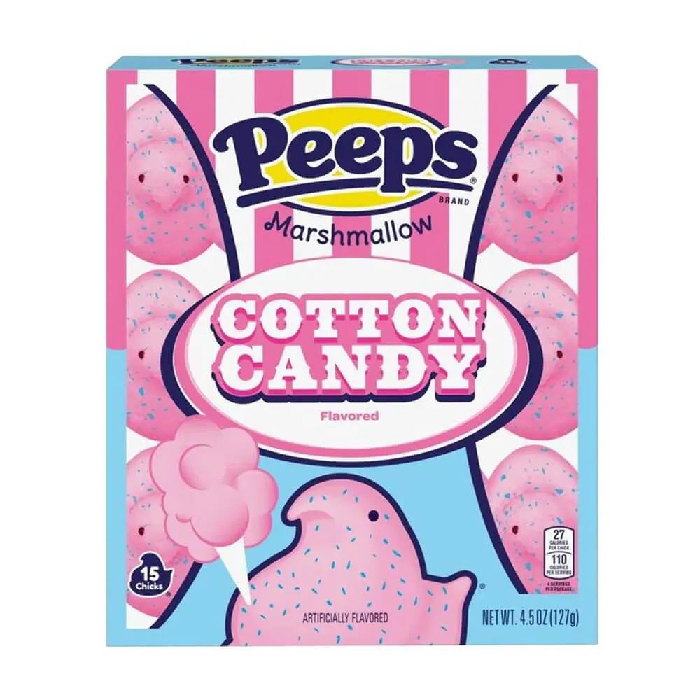 Peeps Marshmallow Chicks Candy - Cotton Candy: 15-Piece Pack