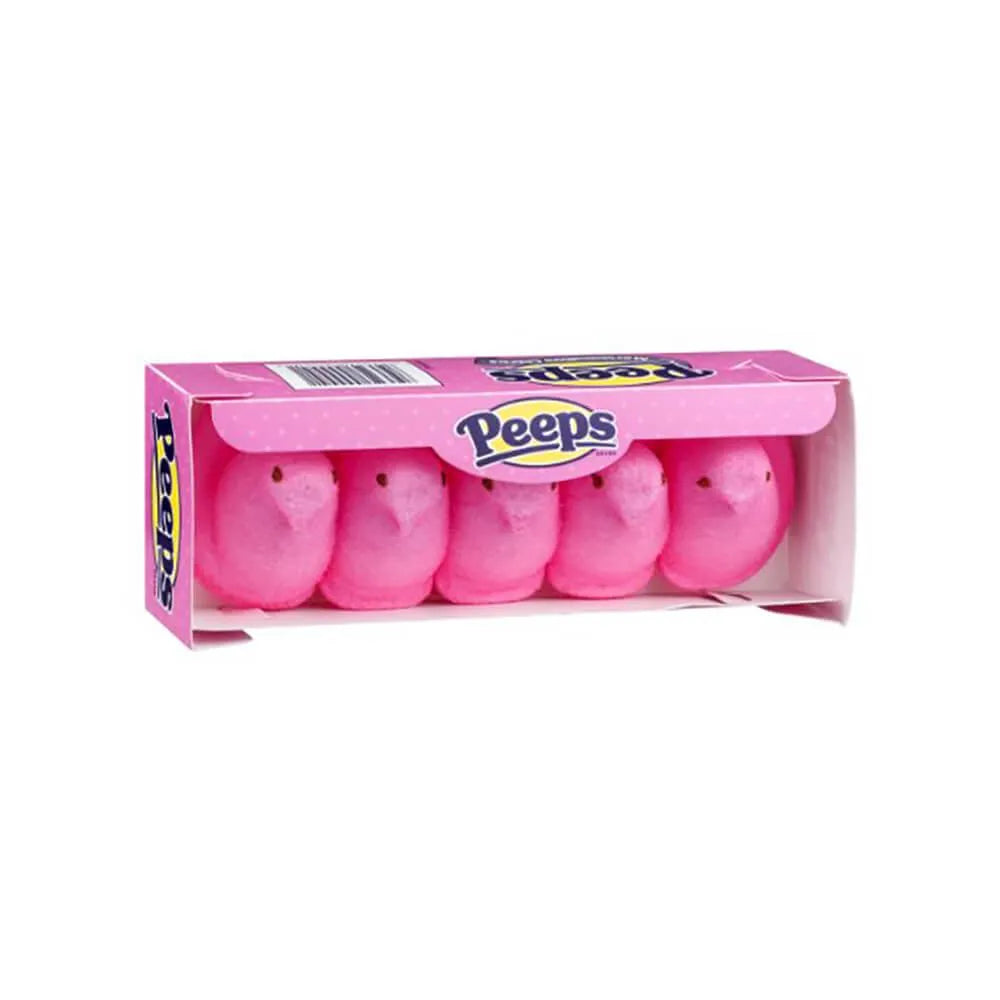 Peeps Marshmallow Chicks Candy - Pink: 5-Piece Pack