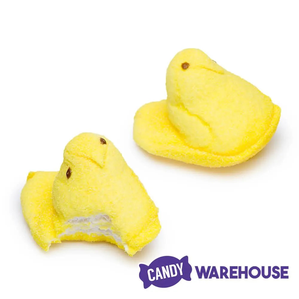 Peeps Marshmallow Chicks Candy - Yellow: 24-Piece Case