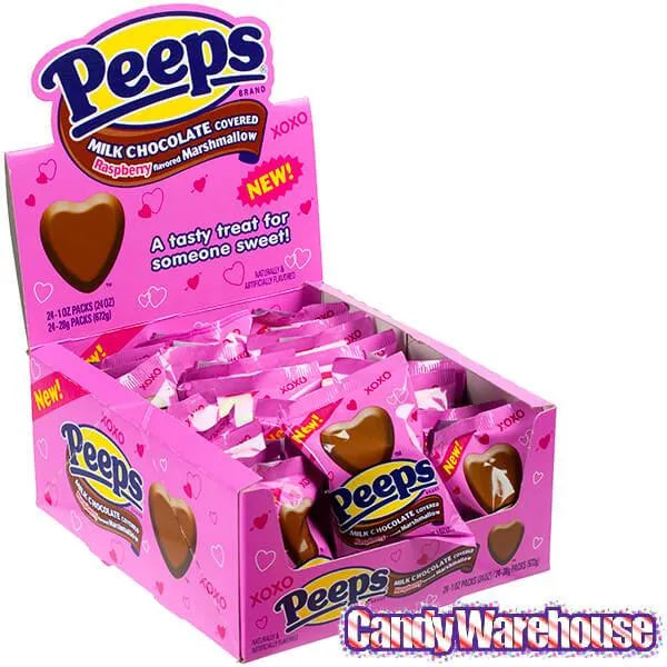 Peeps Milk Chocolate Covered Marshmallow Hearts: 24-Piece Box