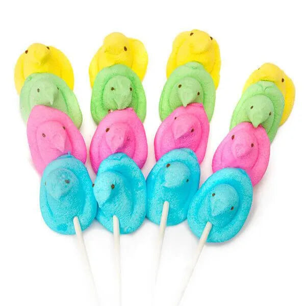 Peeps Rainbow Marshmallow Chicks Pops: 28-Piece Box