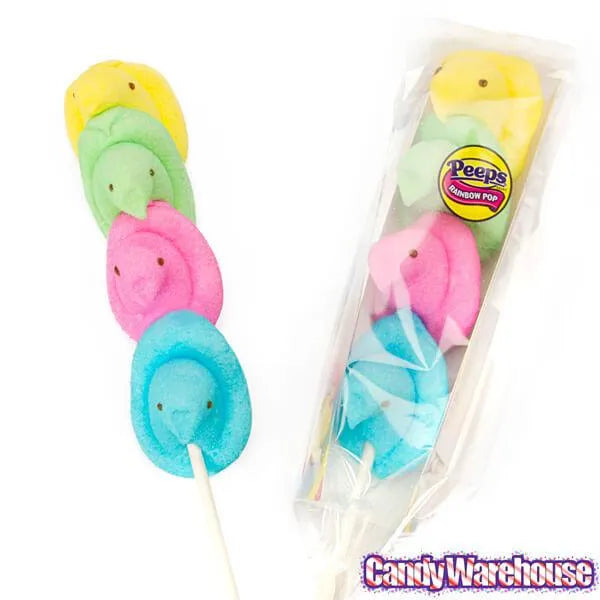 Peeps Rainbow Marshmallow Chicks Pops: 28-Piece Box