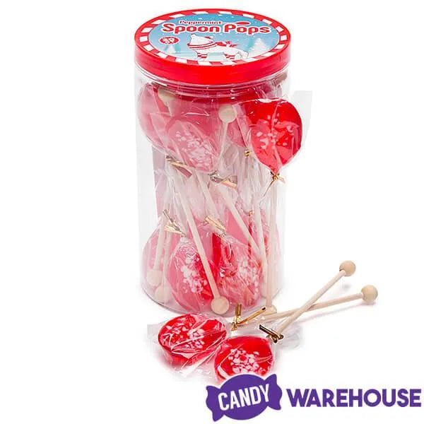 Peppermint Hard Candy Spoons: 20-Piece Jar