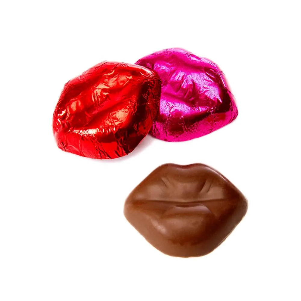 Pink & Red Foiled Chocolate Lips: 4LB Bag