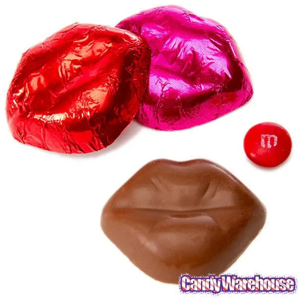 Pink & Red Foiled Chocolate Lips: 4LB Bag