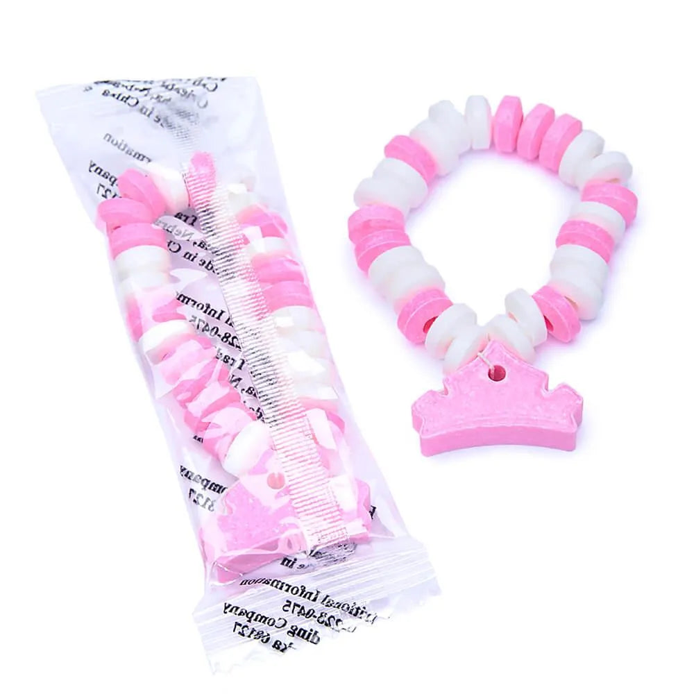 Pink and White Candy Bracelets: 12-Piece Bag