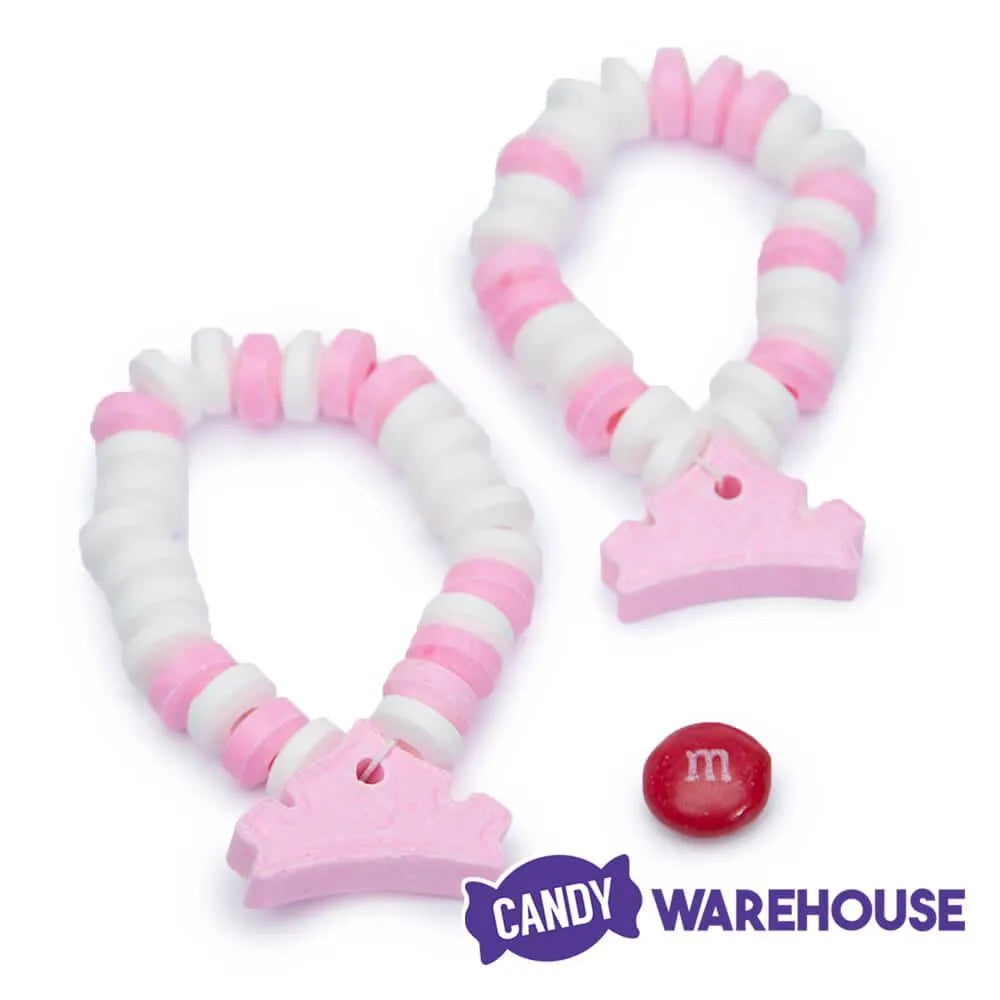 Pink and White Candy Bracelets: 12-Piece Bag