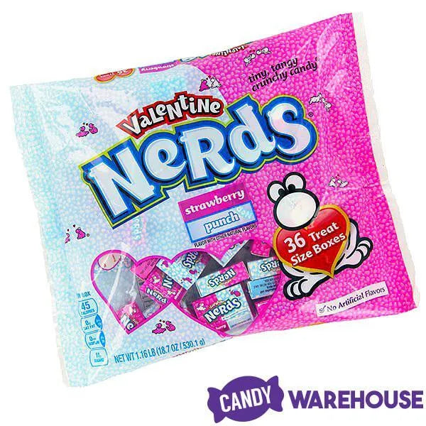 Pink & White Nerds Candy Packs: 36-Piece Bag