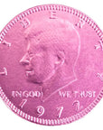 Pink Foiled Milk Chocolate Coins: 1LB Bag