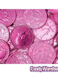 Pink Foiled Milk Chocolate Coins: 1LB Bag