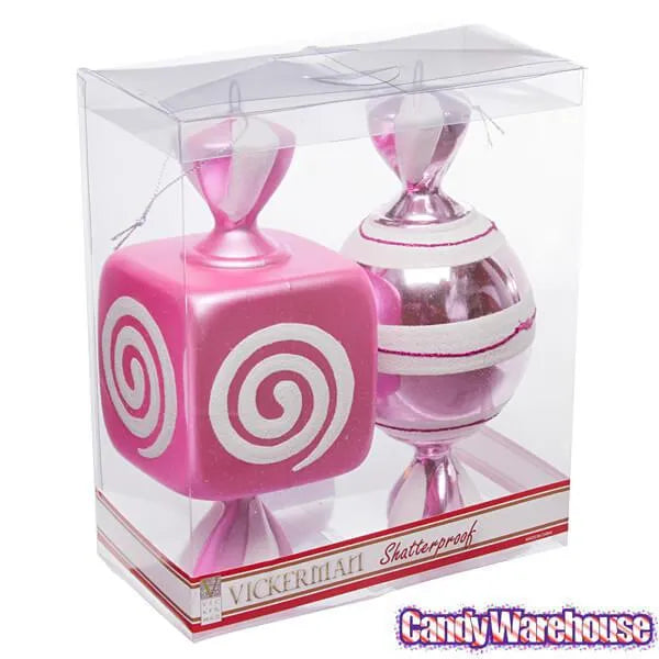 Pink Large Candy Ornaments - 8 Inch: 2-Piece Box