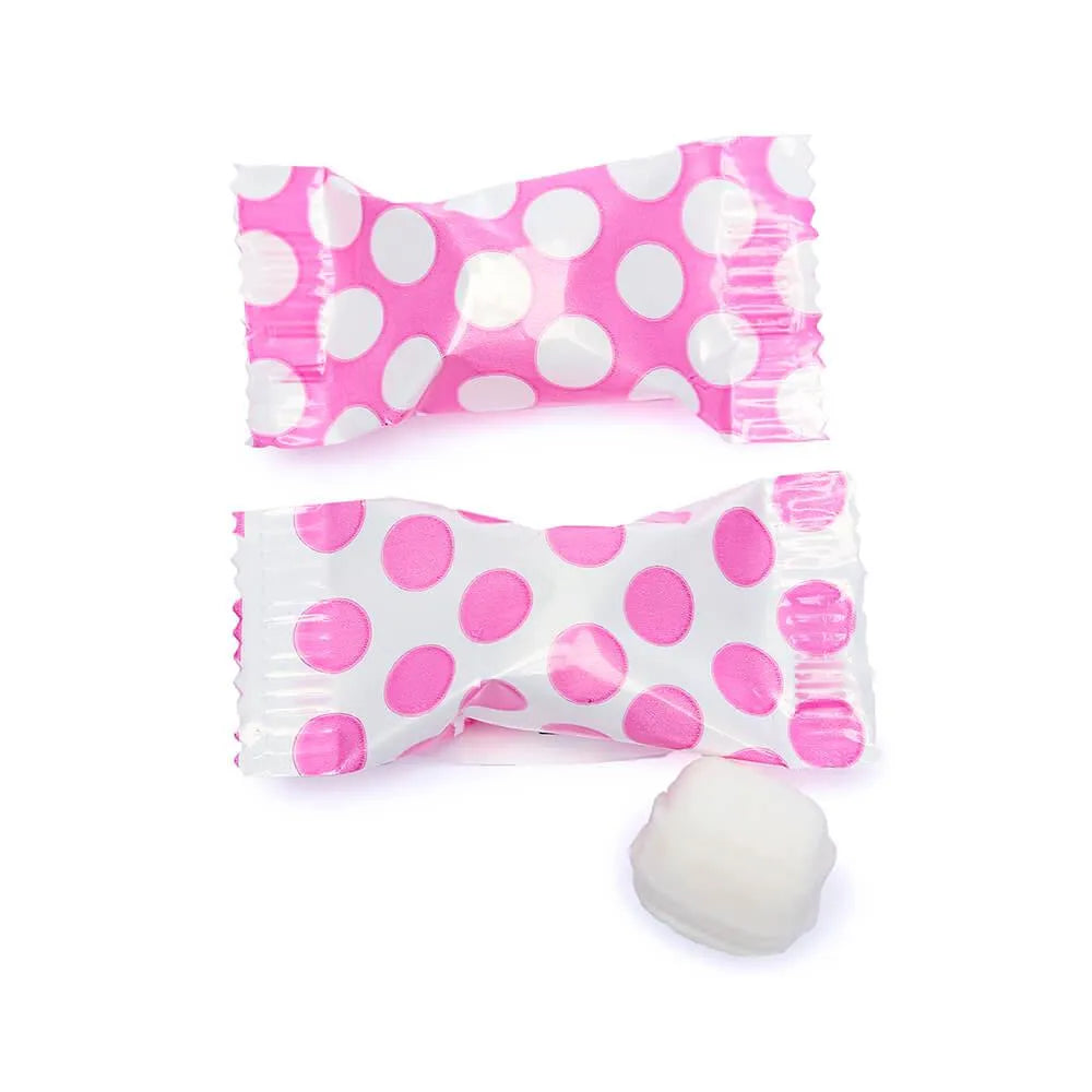 Pink Polka Dots Wrapped Butter Mint Creams: 300-Piece Case