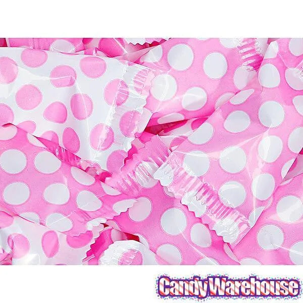 Pink Polka Dots Wrapped Butter Mint Creams: 300-Piece Case