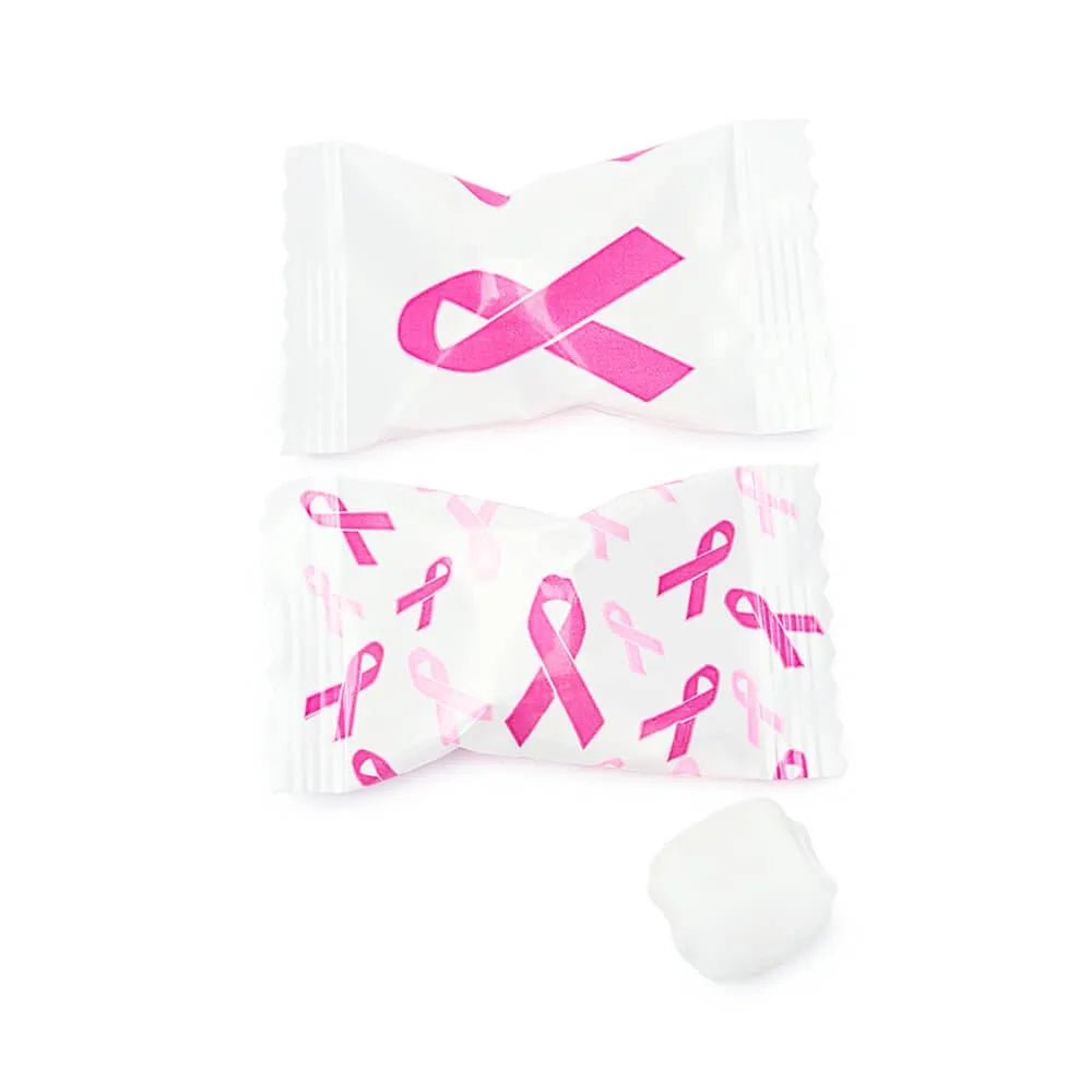 Pink Ribbon Breast Cancer Awareness Wrapped Butter Mint Creams: 300-Piece Case