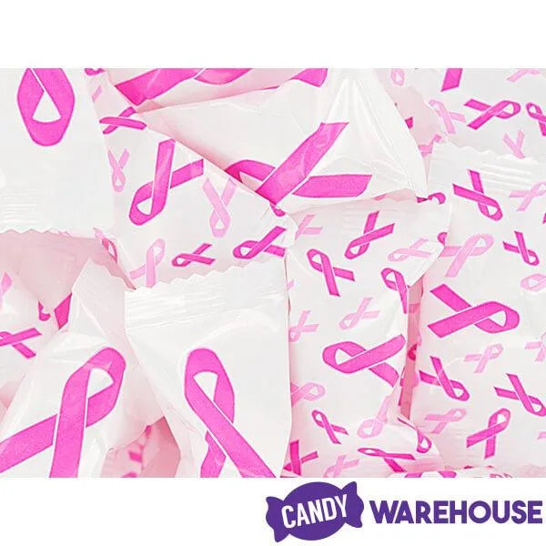 Pink Ribbon Breast Cancer Awareness Wrapped Butter Mint Creams: 300-Piece Case