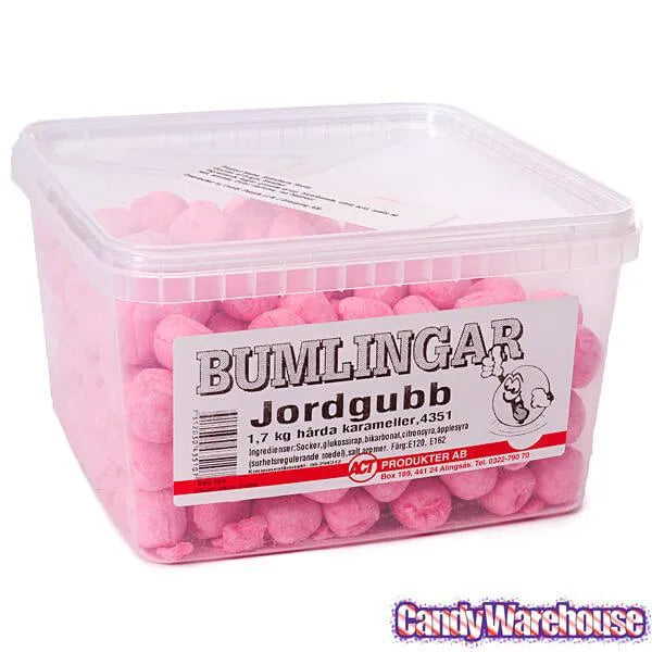 Pink Strawberry Rocks Candy: 3.74LB Tub